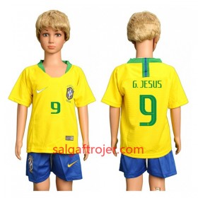 Brasilien Fodboldtrøjer G.Gesus 9 Børn Hjemmebanesæt VM 2018